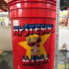★ジャングルジャングル貝塚店★ヒステリックミニ Hysteric Mini バケツ　赤　収納　ヒスミニMINIちゃん　スツール　蓋付きバケツ　ふた付き　貝塚市　二色浜　リサイクルショップの画像
