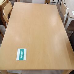リユースのサカイ栃木店★ジモティ割あり★ NITORI ダイニングセット2人用 ベージュ W120×D78×H70 クリーニング済み TC11484の画像