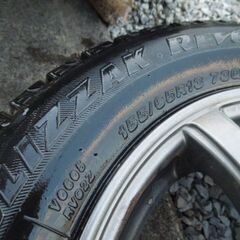 アルミホイール　4本　13インチ　古タイヤつき　PCD100の画像