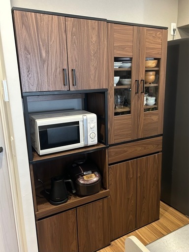 【取引先決定】可動棚付きレンジ収納庫＋食器棚