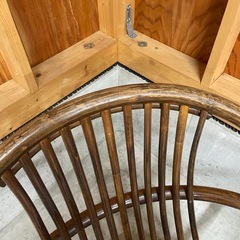 ラタン　回転式チェア　レトロの画像