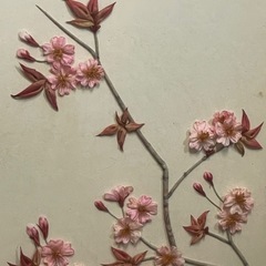 布絵 ホトトギス 桜　春  額装 インテリア アンティークの画像