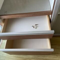 【リユースショップスパークル】レンジボード　No.107　食器棚　カップボード　ブラウン　スライド扉　セパレートタイプ　配送設置可能♪の画像