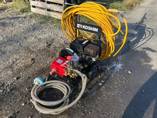 工進　エンジン式洗浄動噴　高圧洗浄機 洗車　最高圧力3.8MPa ガンホース、給水排水ホース付き 4馬力 DM-30 動力噴霧機 ガソリン  外壁　造園　田んぼ　消毒　除草　散水 高圧洗浄　動噴　潅水　防除 キャリー付き 簡易始動動画あり 宮崎