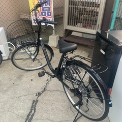 6段変速　自転車　26インチ　ブラック　ノーパンクタイヤの画像