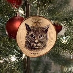 素敵なクリスマスプレゼント! ペットウッドスライスアート!の画像