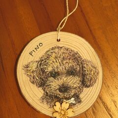 素敵なクリスマスプレゼント! ペットウッドスライスアート!の画像