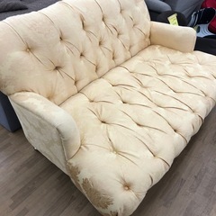 【ドリーム川西店御来店限定】☆ジモティー見たよ♪割引☆2Pソファ　ダムスク柄　クリーニング済み 【2125560000032873】の画像