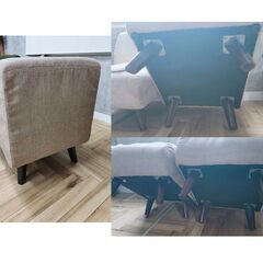 新宿区百人町受渡し）ベージュ1人掛けソファ２脚 元値1脚2.7万 ※11/26迄の画像