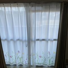 【リユースショップスパークル】カーテン　レースセット　No.108　花柄　約180×180cm　配送可能♪の画像