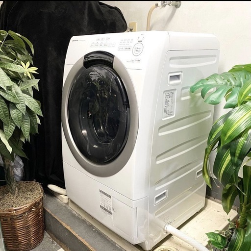 【時短＆省スペース✨配送&回収¥0?】SHARP ドラム式洗濯乾燥機 ES-S7H-CL（2023年製）7kg/3.5kg 一人暮らし