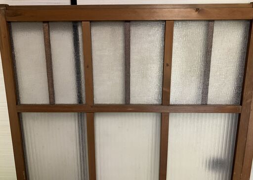 昭和レトロ!! ガラス 引き戸 すりガラス 古民家 2枚セット アンティーク 現状品!!