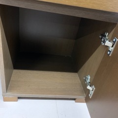 美原店 モールガラス扉 木製 キャビネット 縦長 サイドキャビネット　レトロ の画像