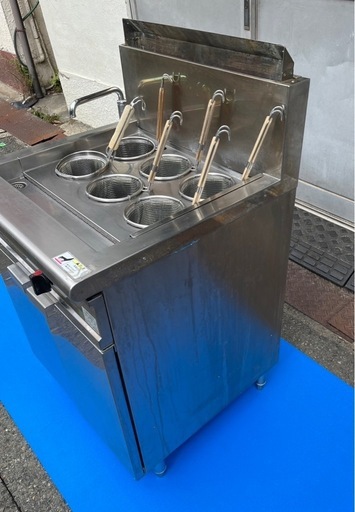 【動確済み】フジマック 業務用 ゆで麺器 FGNB606006A LPガス 6テボ 角槽 幅600×奥600×高800 ゆで麺機 茹で