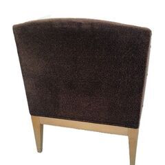 木製フレーム ラウンジチェア 幅69cm ファブリック  ブラウン系 アームチェア ソファタイプ 椅子 チェア  いす イス 苫小牧西店の画像