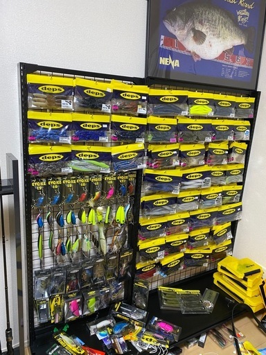 ルアー陳列棚、業務用ラックレール