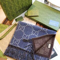 GUCCI グッチ ダブルフェイス マフラー スカーフの画像