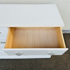 2列4段チェスト　収納家具　白家具　衣類収納　永野家具　SA・FU
　の画像