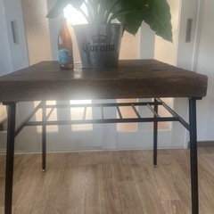 古材 ビンテージ&アイアンダイニングテーブルの画像