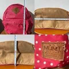 ドット柄 リュックサック ピンク かわいい 大きめ 撥水 カジュアル 未使用　韓国ファッションの画像