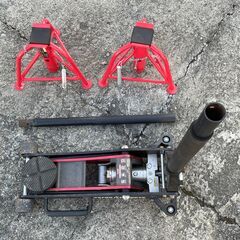 アストロプロダクツ アルミニウムジャッキ 2tn ＆ ジャッキスタンド2脚セットの画像