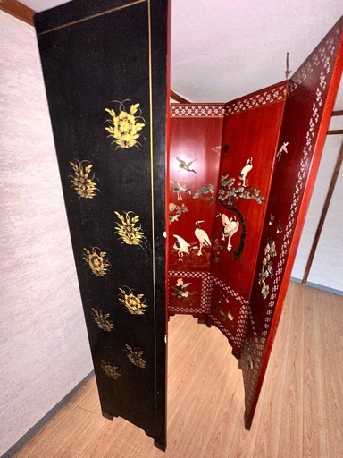 (決まりました)　【希少】螺鈿衝立　背景　仕切り　伝統