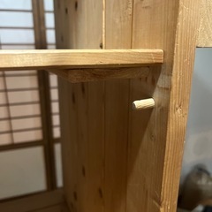 木製ラック　シェルフ　
ハンガーラック付き　DIY 手作り の画像