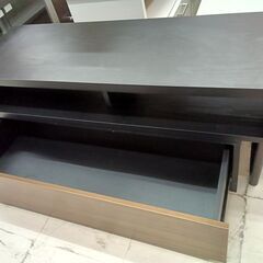 リユースのサカイ栃木店★ジモティ割あり★  TV台 ブラック×ブラウン W100×D37×H40.5 クリーニング済み TC11493の画像