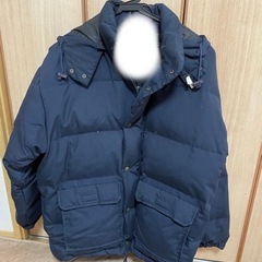 ネイビー ダウンジャケット フード付きの画像