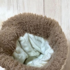 【新品】くま耳 ふわふわ ニット帽 ボア内側 あったか もこもこ 防寒 冬の画像
