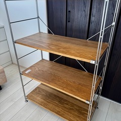 無印良品　ステンレスユニットシェルフオーク材の画像