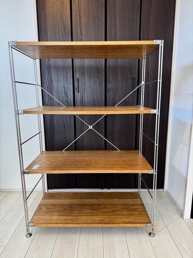 無印良品　ステンレスユニットシェルフオーク材