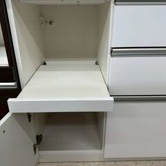 ★リユースのサカイ高崎店★TJ13253 (株)松田家具 レンジボード 白 H198×D48.5×W88.5 クリーニング済みの画像