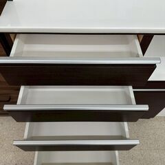 ★リユースのサカイ高崎店★TJ13254  レンジボード 茶白 H200.5×D50.5×W89.5 クリーニング済みの画像