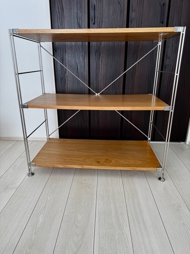 無印良品　ステンレスユニットシェルフオーク材