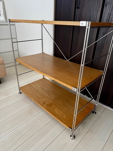 無印良品　ステンレスユニットシェルフオーク材