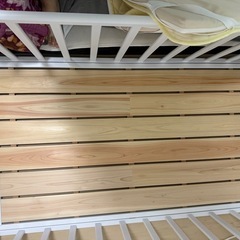 ヤマサキ　おふとんサークル(ひのきすのこ板つき)  ベビーベッド　　サークルベッドの画像