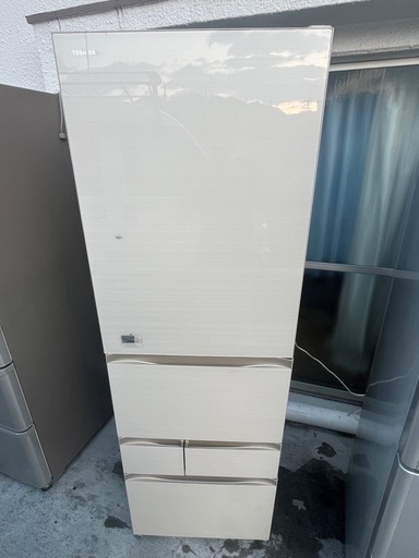 冷蔵庫TOSHIBA2018年465L 5ドア　ガラスドア自動製氷機右開き仙台市内無料配達