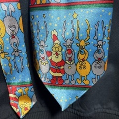 クリスマス　サンタとトナカイ　ネクタイ　中古品の画像