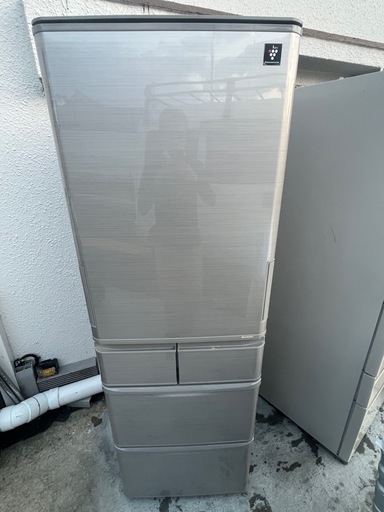 冷蔵庫シャープ2018年412L 5ドアガラス左右両方開き自動製氷機　仙台市内無料配達