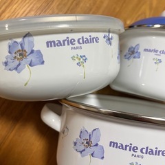 マリークレールmarie claire鍋　保存容器3点【新品】の画像