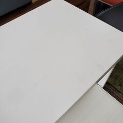 レンジ台 横幅58cm スライドテーブル 2枚扉 棚板可動式 ホワイト レンジボード 食器棚■奥行40cm×高さ106cm■近隣配送無料 買取帝国 朝霞店の画像