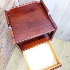 Karimoku カリモク キャビネット 電話台 飾り台 飾り棚 花台 サイドチェスト 木製 引出し 1枚扉◆幅35cm×奥行31cm×高さ82cm◆買取帝国 朝霞店の画像