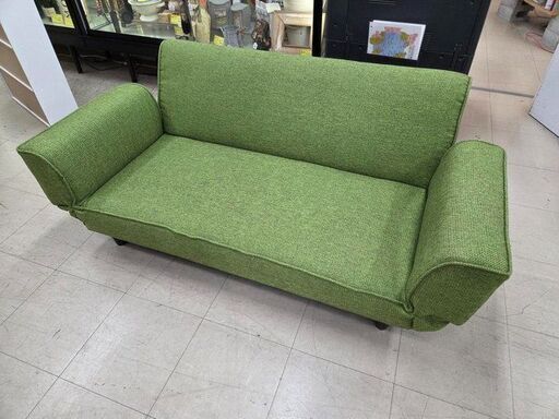 J8660 【リユースのサカイ柏店】 二人掛けソファベッド グリーン クリーニング済み