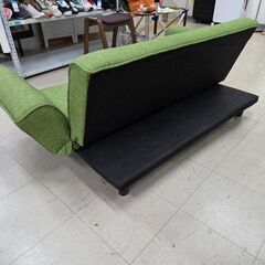 J8660 【リユースのサカイ柏店】 二人掛けソファベッド グリーン クリーニング済み　　の画像
