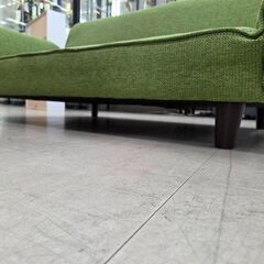 J8660 【リユースのサカイ柏店】 二人掛けソファベッド グリーン クリーニング済み　　の画像