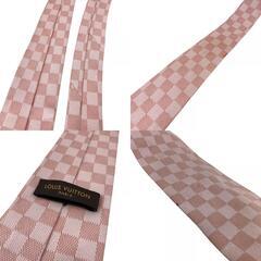 ルイヴィトン LOUIS VUITTON ネクタイ ダミエ ピンクの画像