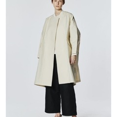 ほぼ未使用✳︎mizuiro ind クルーネックワイドコート　アイボリーの画像