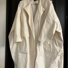 ほぼ未使用✳︎mizuiro ind クルーネックワイドコート　アイボリーの画像