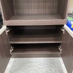 【来店歓迎】【kj202】ニトリ レンジボード  キッチンボード　ブラウン レンジ台 炊飯器　キッチン収納　検)一人暮らし　ファミリー　冷蔵庫　洗濯機　オフィス　事務　テーブル　ラック　収納　家具　ソファ ダイニング 食器棚 キッチンの画像